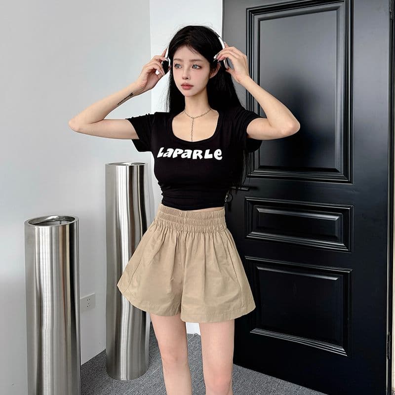 실사 워싱 면 100% 여름 새로운 하이웨이스트 캐주얼 반바지 여성 한국 스타일 루즈핏 캐주얼 와이드 레그 팬츠 상세 이미지 16