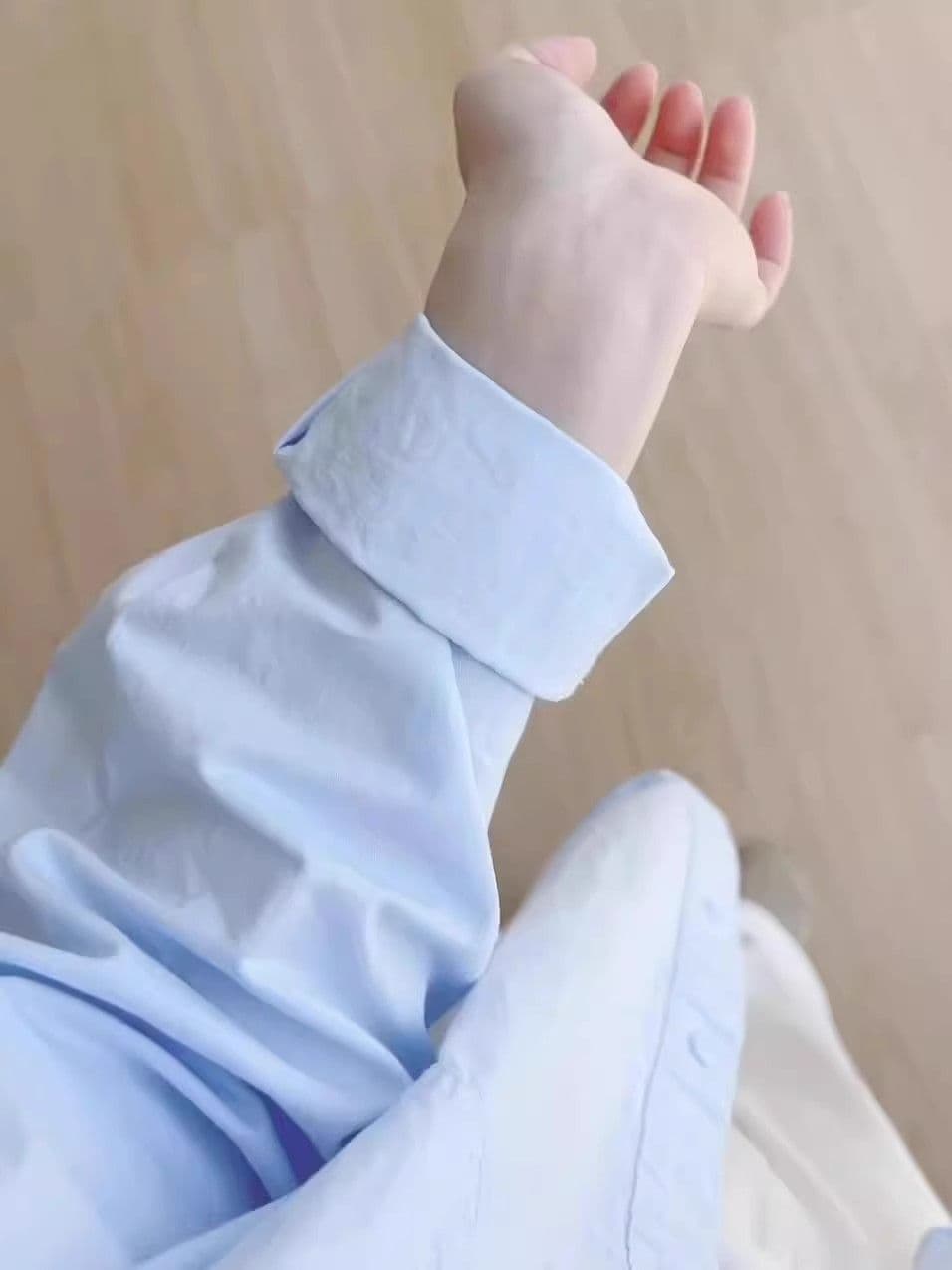 있음 선적 원본 워싱 면 100% 여성 셔츠 새로운 폴로 칼라 인사이드 가져 가라. 긴팔 셔츠 외출용 한 첨부 된 의류 상세 이미지 5