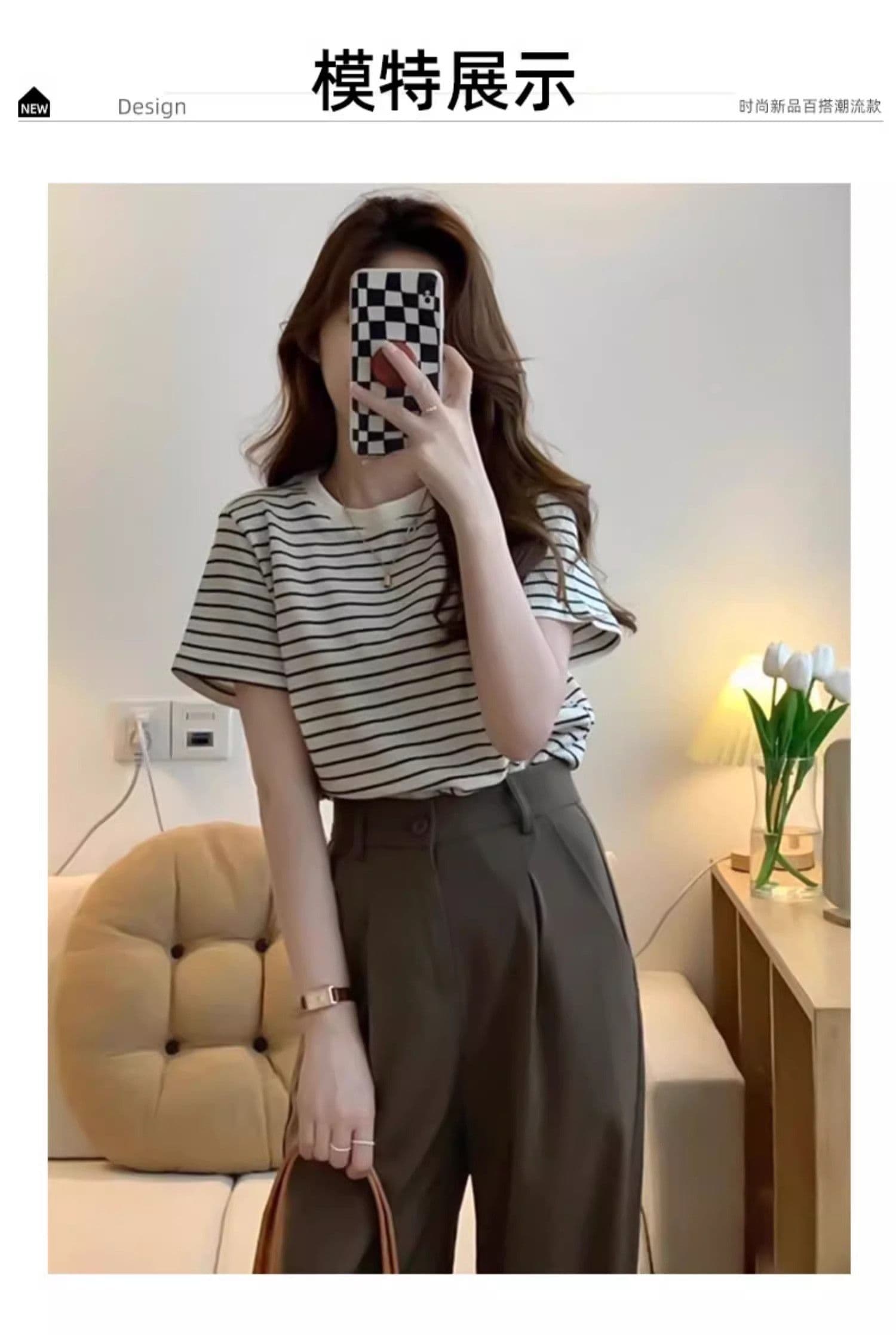 있음 선적 카키 색 정장 바지 여성 가을 새로운 하이웨이스트 고급 센스 도루 센스 스트레이트 캐주얼 와이드 레그 팬츠 상세 이미지 13
