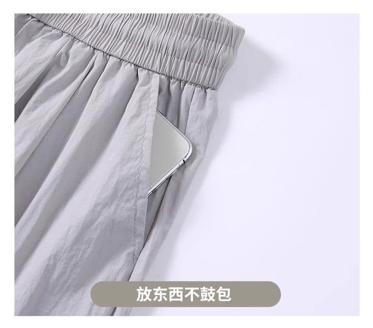 있음 선적 3 차원 허리 워크웨어 와이드 레깅스 바지 가을 빅 사이즈 루즈핏 얼음 실크 속도 건조한 캐주얼 바지 운동 스트레이트 팬츠 상세 이미지 21