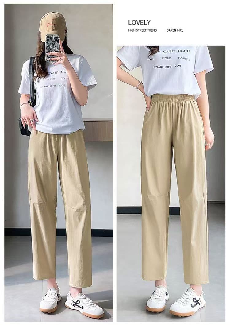 있음 선적 가을 차가운 센스 얼음 실크 속도 말라 죽다 가스 운동 바지 여성 캐주얼 바지 루즈핏 하렘 바지 빅 사이즈 바지 이미지 4