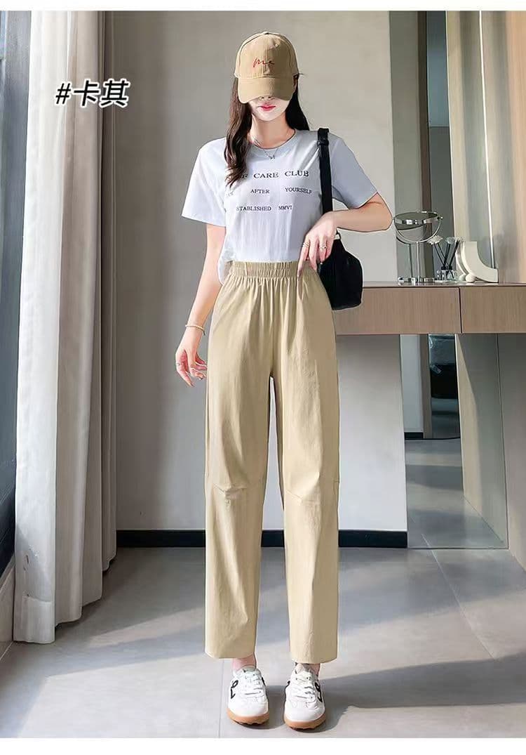 있음 선적 가을 차가운 센스 얼음 실크 속도 말라 죽다 가스 운동 바지 여성 캐주얼 바지 루즈핏 하렘 바지 빅 사이즈 바지 상세 이미지 6