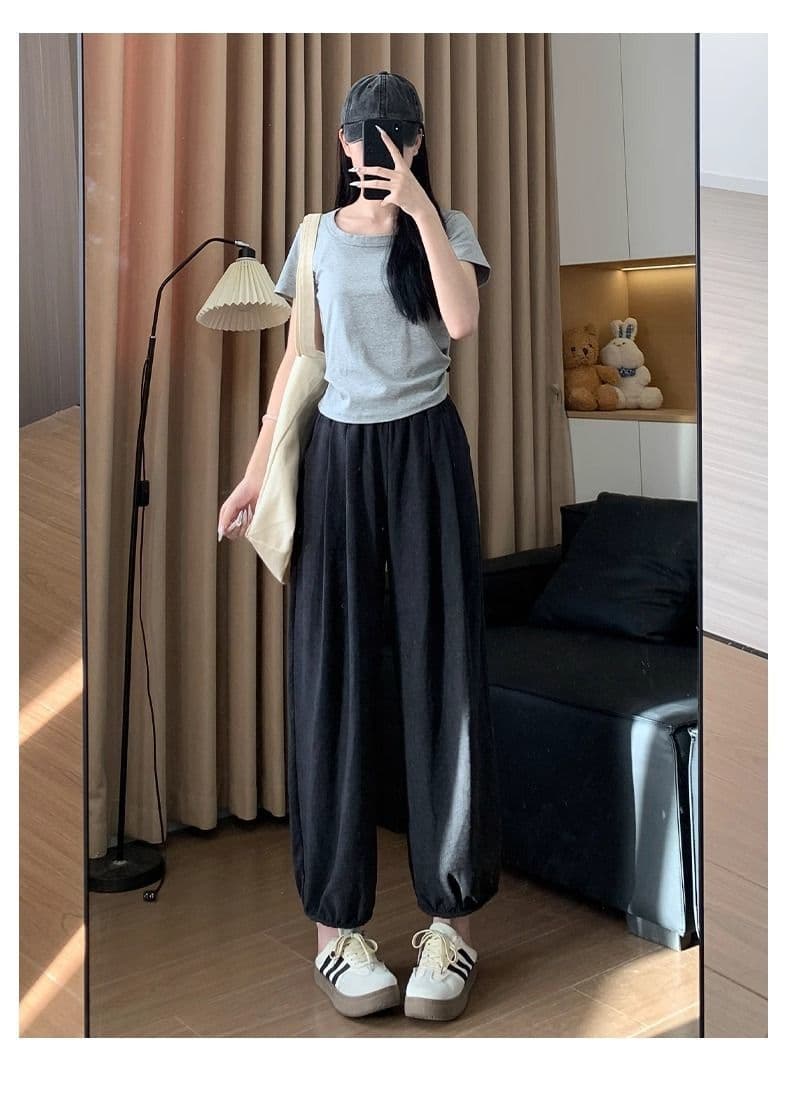 있음 선적 여름 얇은 스타일 하렘 바지 여성 슬림해 보이는 캐주얼 새로운 자외선 차단 빅 사이즈 무 루즈핏 9 포인트 배기 바지 상세 이미지 11