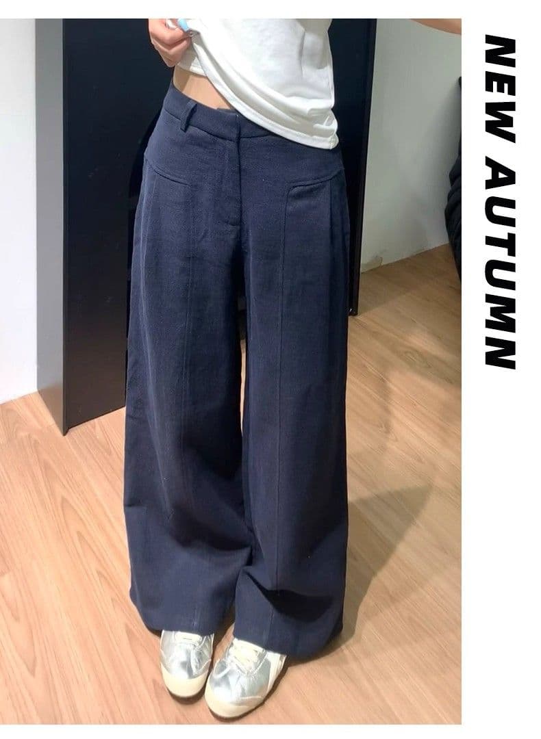 있음 선적 삼색 있음 마 안감 와이드 레깅스 바지 새로운 오래된 돈 바람 정장 캐주얼 바지 아이들 상세 이미지 17