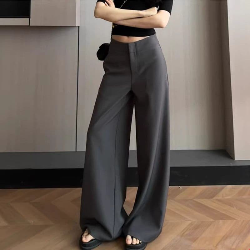 오래된 돈 바람 캐주얼 품격 정장 와이드 레깅스 바지 가을 다용도 몸매 가꾸기 슬림해 보이는 도루 센스 스트레이트 부츠컷 롱 바지 상세 이미지 10