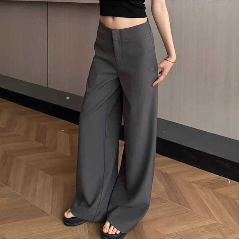 오래된 돈 바람 캐주얼 품격 정장 와이드 레깅스 바지 가을 다용도 몸매 가꾸기 슬림해 보이는 도루 센스 스트레이트 부츠컷 롱 바지 상세 이미지 13