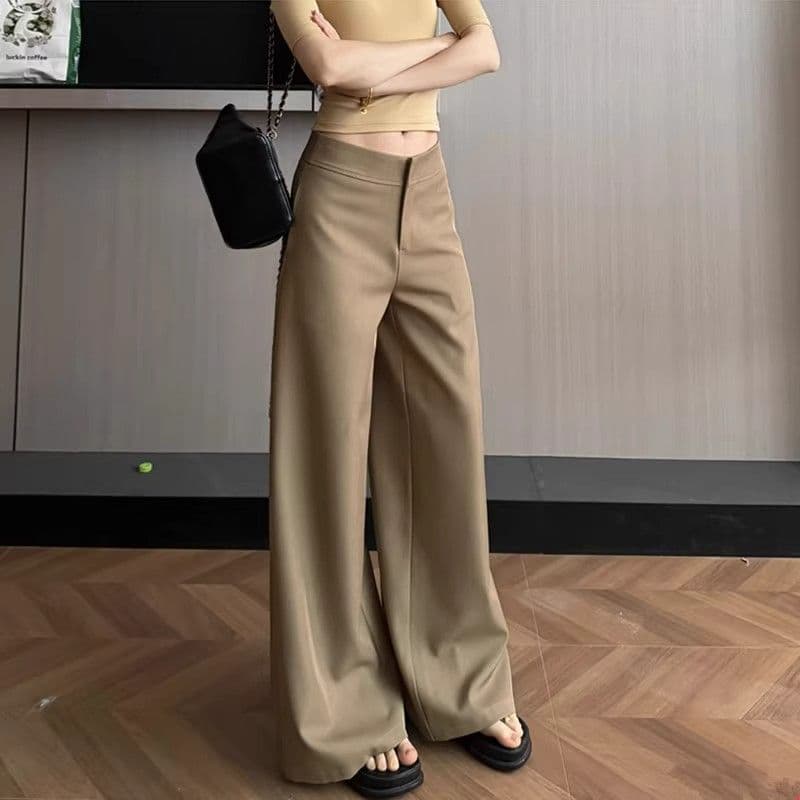오래된 돈 바람 캐주얼 품격 정장 와이드 레깅스 바지 가을 다용도 몸매 가꾸기 슬림해 보이는 도루 센스 스트레이트 부츠컷 롱 바지 상세 이미지 15
