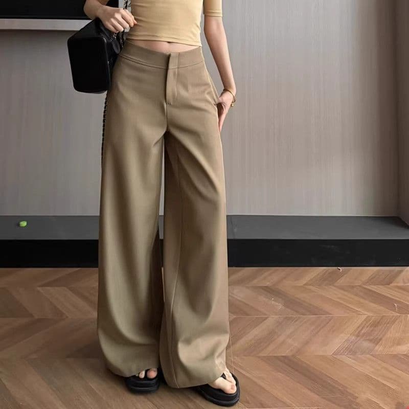 오래된 돈 바람 캐주얼 품격 정장 와이드 레깅스 바지 가을 다용도 몸매 가꾸기 슬림해 보이는 도루 센스 스트레이트 부츠컷 롱 바지 상세 이미지 16