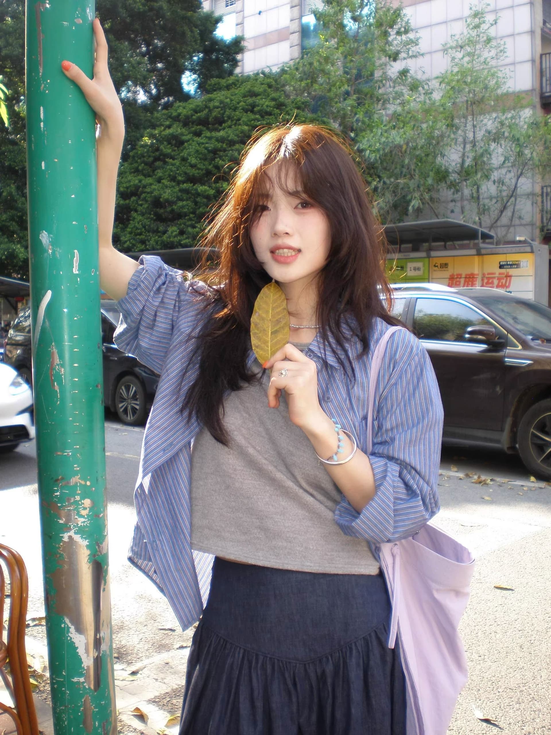 있음 선적 원본 워싱 면 100% 레트로 스트라이프 셔츠 디자인 센스 폴로 칼라 셔츠 얇은 스타일 긴팔 맨위 상세 이미지 12