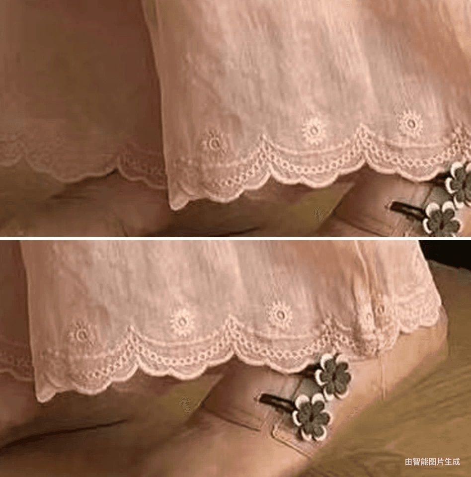 문예 레트로 단색 자수 와이드 레깅스 바지 여름 새로운 루즈핏 캐주얼 다용도 9 포인트 긴 바지 아이들 바지 상세 이미지 12