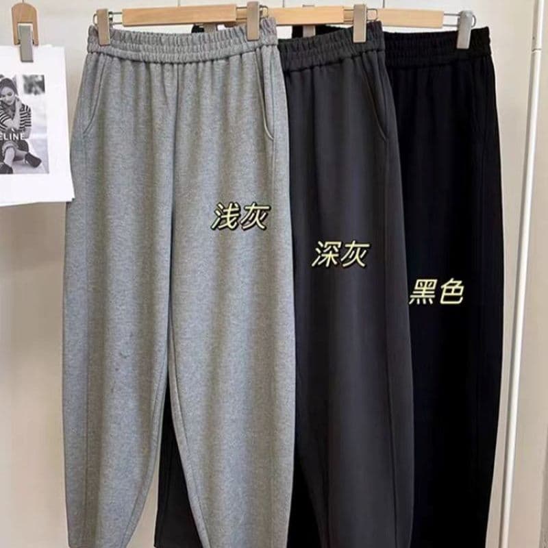가을 여성 의류 바지 캐주얼 루즈핏 편안함 패션 다용도 스트레이트 운동 바지 하이웨이스트 슬림해 보이는 넓은 다리 9부 바지 상세 이미지 2