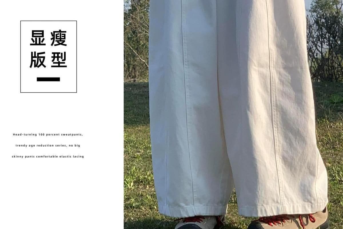 2026 새로운 가을 하이웨이스트 도루 센스 작은 키 흑단 색상 캐주얼 와이드 레깅스 바지 루즈핏 모통이 칼 풍선 바지 상세 이미지 8