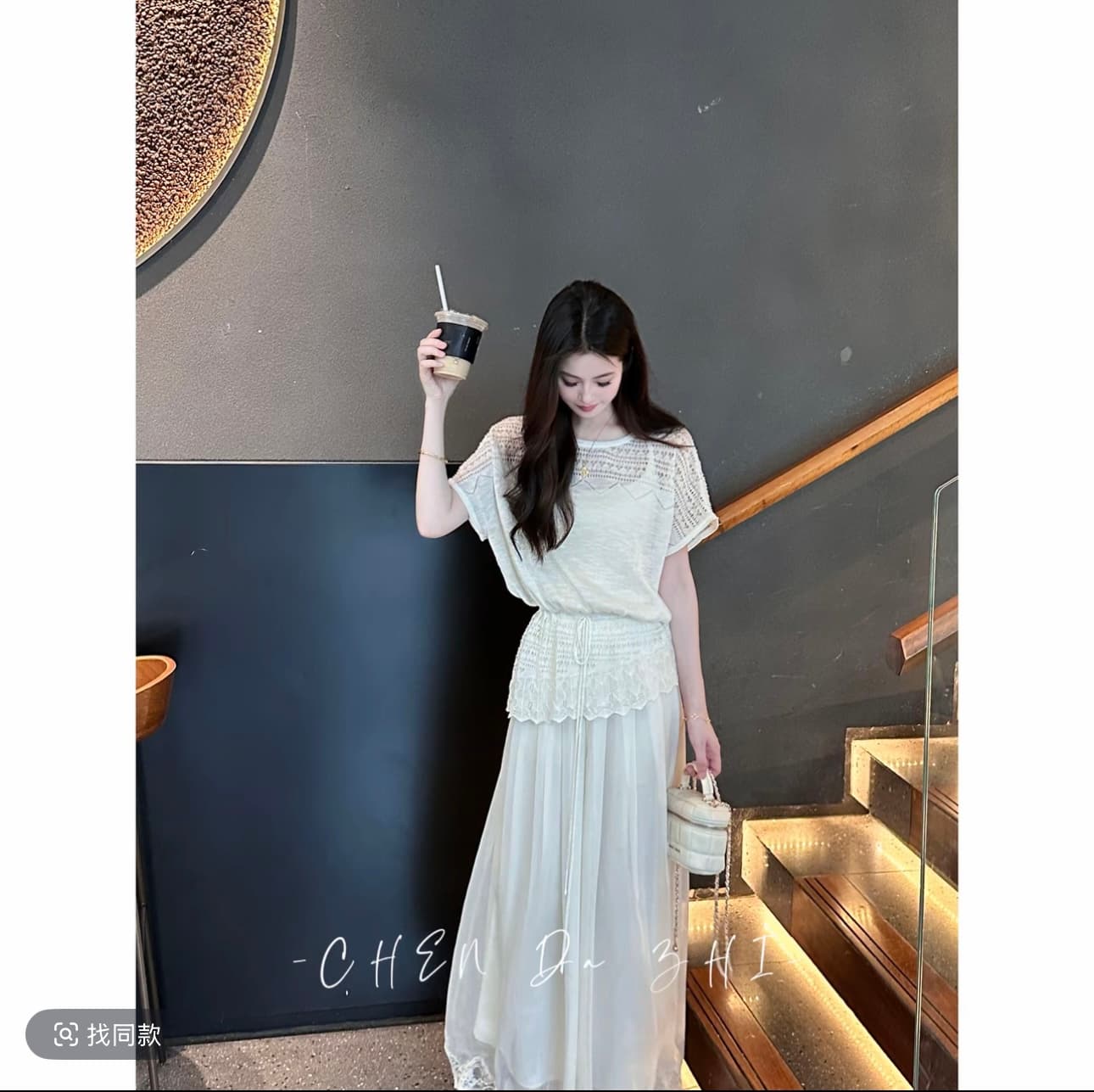 대 고정 만 제빙 모래 여름 새로운 패션 여성 얇은 스타일 니트 스웨터 바지 상세 이미지 3