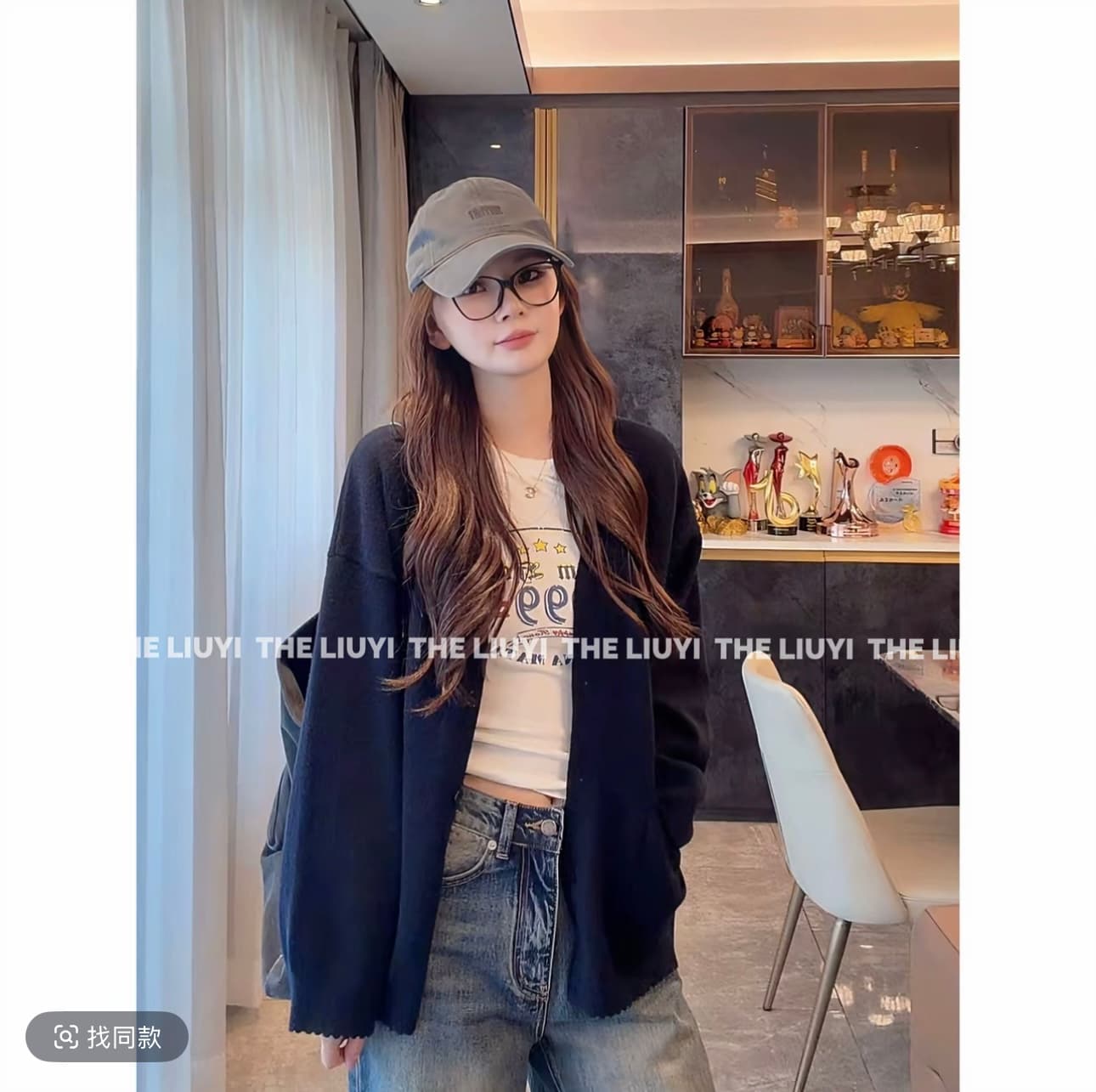liuyi 장기 지배 가을 새로운 오픈 가디건 스웨터 코트 상세 이미지 2