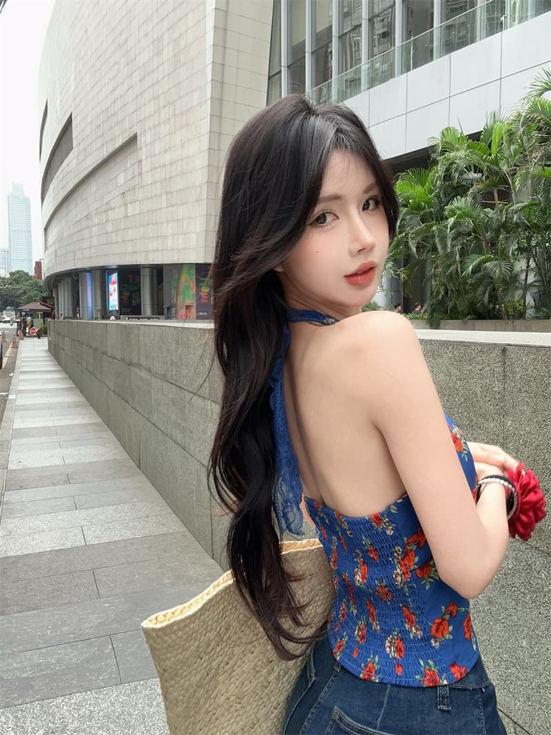 실사 정가 순수한 욕망 바람 핫걸 V넥 다용도 슬림해 보이는 캐미솔 있음 가슴 패드 이미지 5
