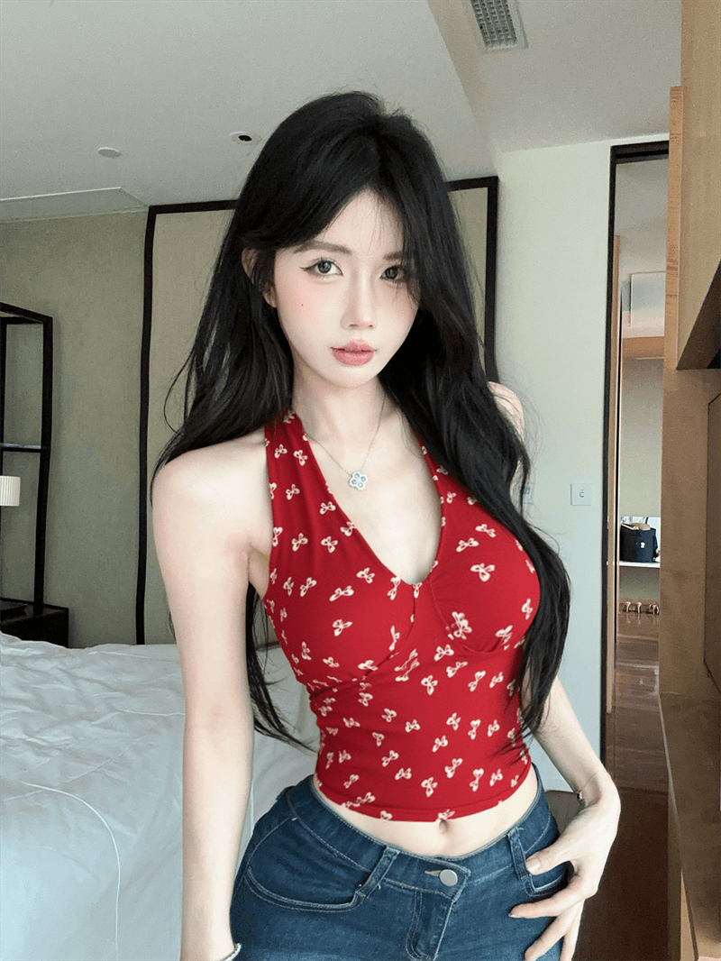 실사 정가 순수한 욕망 바람 핫걸 V넥 다용도 슬림해 보이는 캐미솔 있음 가슴 패드 상세 이미지 2