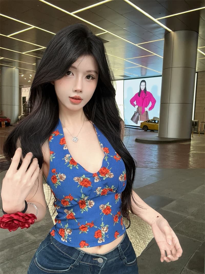 실사 정가 순수한 욕망 바람 핫걸 V넥 다용도 슬림해 보이는 캐미솔 있음 가슴 패드 상세 이미지 9