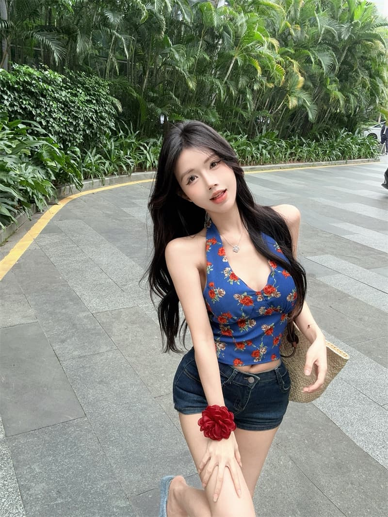 실사 정가 순수한 욕망 바람 핫걸 V넥 다용도 슬림해 보이는 캐미솔 있음 가슴 패드 상세 이미지 12