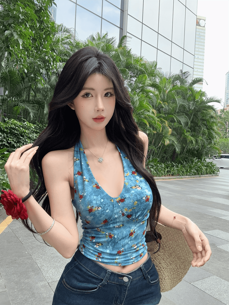 실사 정가 순수한 욕망 바람 핫걸 V넥 다용도 슬림해 보이는 캐미솔 있음 가슴 패드 상세 이미지 23