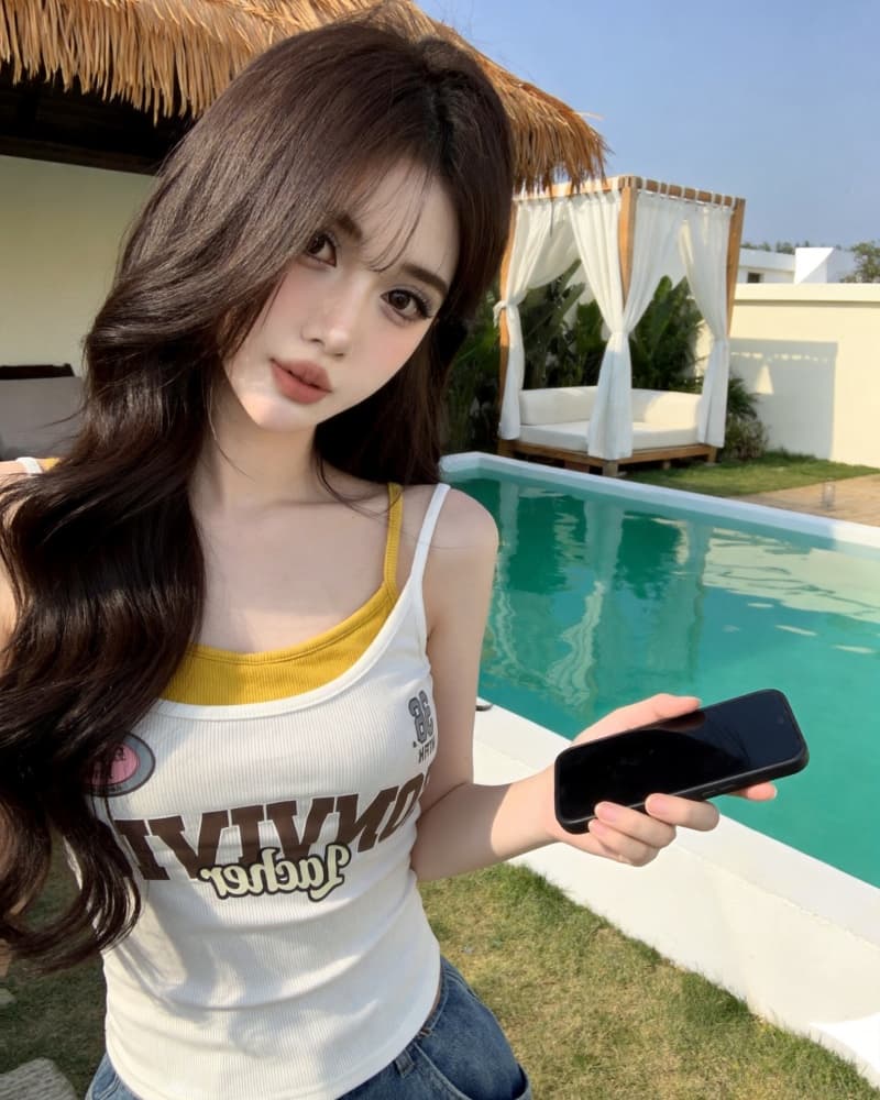 실사 새로운 섹시함 배색 알파벳 페이크 레이어드 캐미솔 벨트 가슴 패드 상세 이미지 21
