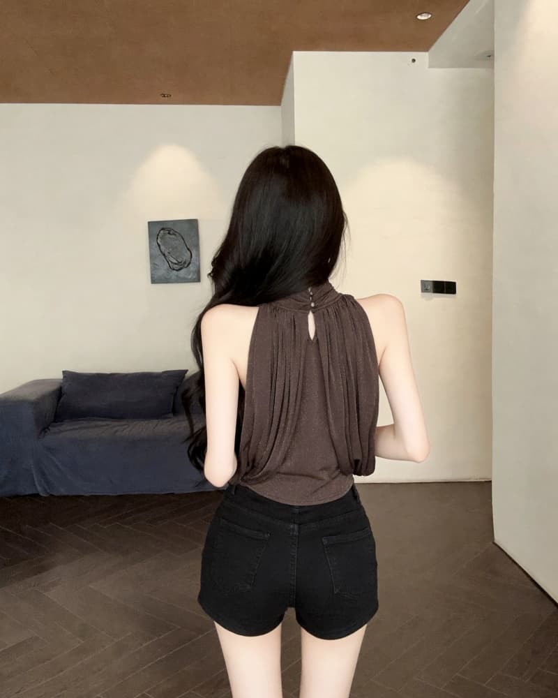 실사 새로운 명문 여성 금속 버클 망토 도루 센스 느슨함 좋은 플래시 조끼 맨위 여성 상세 이미지 5