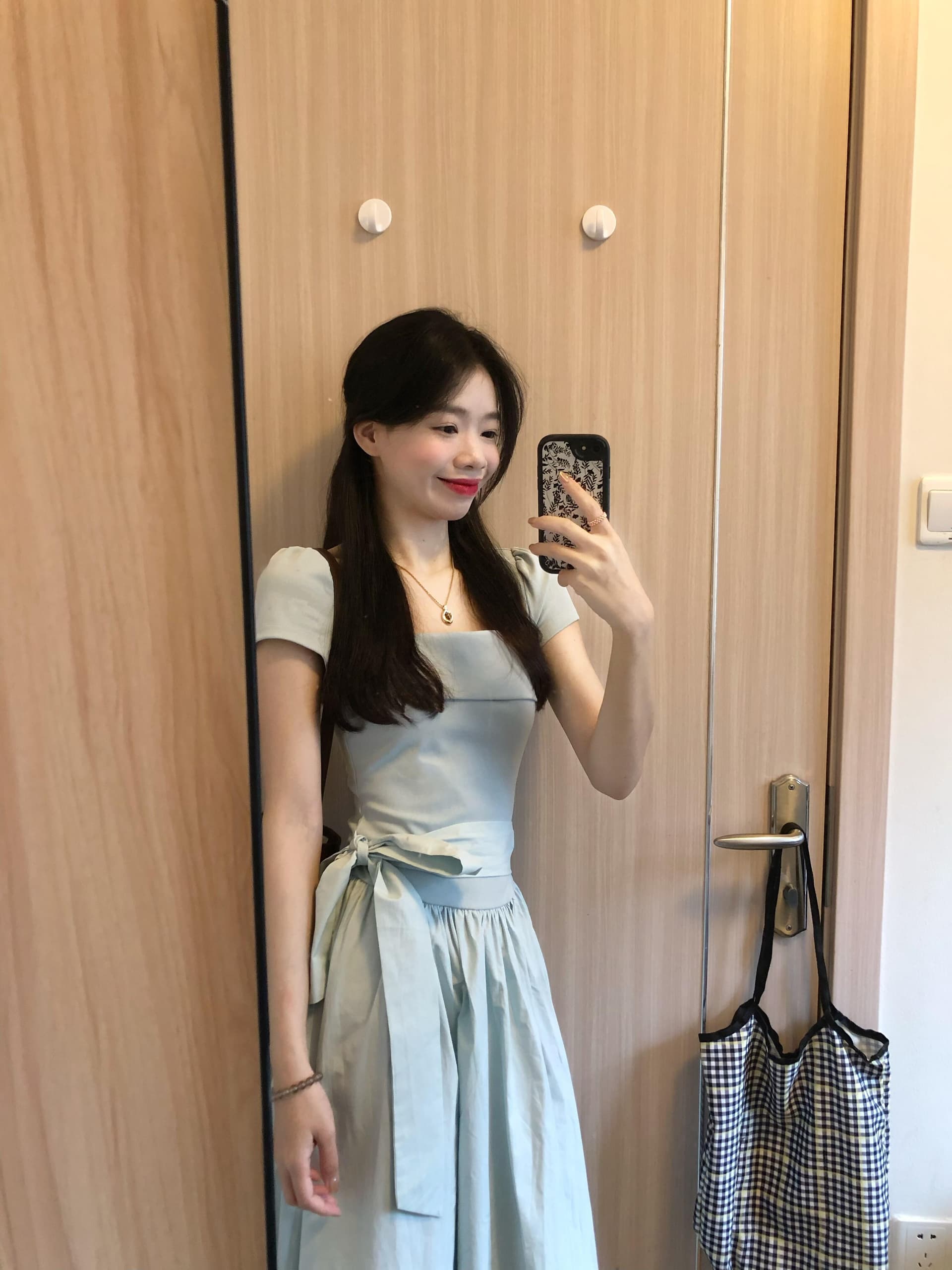 프랑스식 신선함 디자인 센스 허리 수축 품격 드레스 아이들 여름 2026 새로운 반팔 광장 칼라 휴가 롱 스커트 이미지 2
