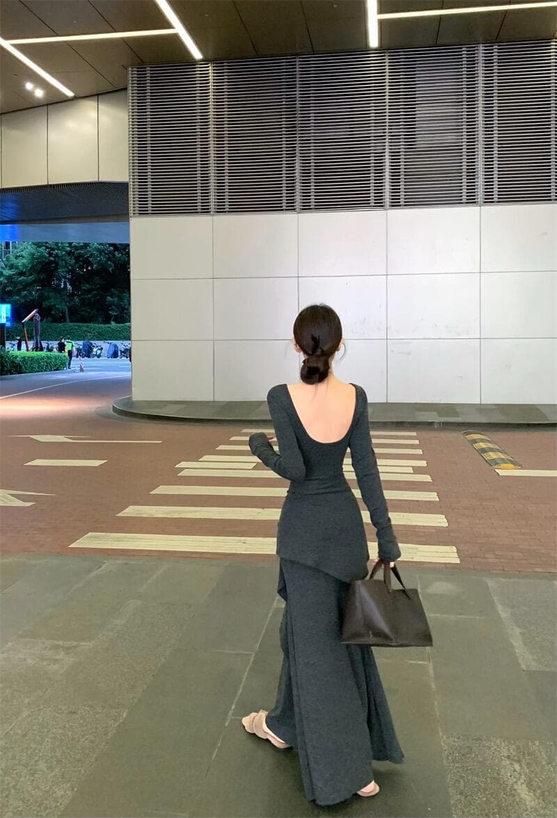 2026 가을 새로운 빛 요리 한 명문 여성 바람 세련된 디자인 센스 핫걸 슬림해 보이는 몸매 가꾸기 티셔츠 드레스 숄 상세 이미지 4