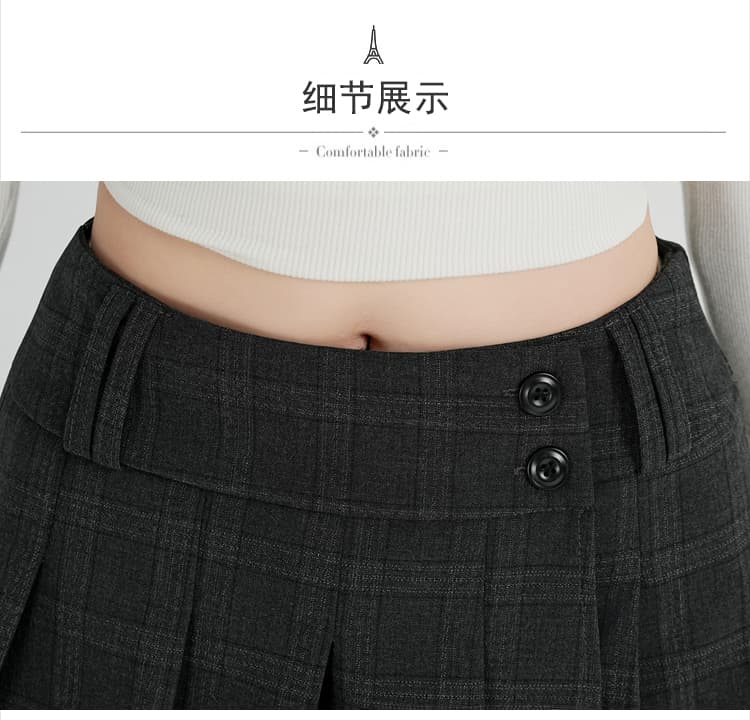 실사 가을 학원 스타일 체크무늬 플리츠 스커트 여성 새로운 핫걸 디자인 다용도 허리 수축 슬림해 보이는 초단 반신 스커트 상세 이미지 26