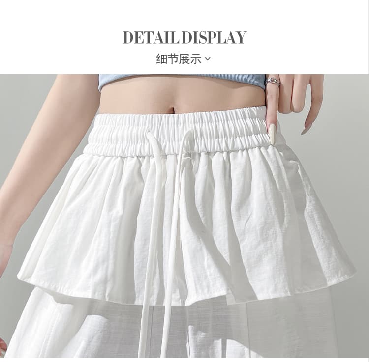 실사 디자인 센스 패치워크 랩스커트팬츠 캐주얼 바지 여성 2026 봄 여름 새로운 루즈핏 넓은 다리 페이크 레이어드 바닥 청소 바지 상세 이미지 69