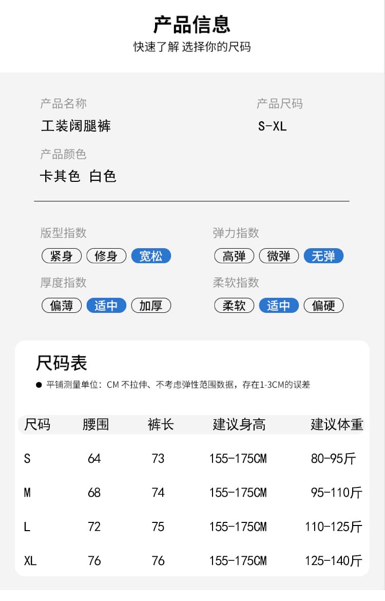실사 화이트 워크웨어 7 점 넓은 다리 청바지 여성 여름 새로운 루즈핏 슬림해 보이는 주머니 캐주얼 스트레이트 바지 상세 이미지 16