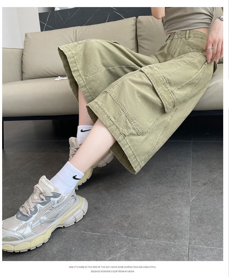 실사 화이트 워크웨어 7 점 넓은 다리 청바지 여성 여름 새로운 루즈핏 슬림해 보이는 주머니 캐주얼 스트레이트 바지 상세 이미지 51