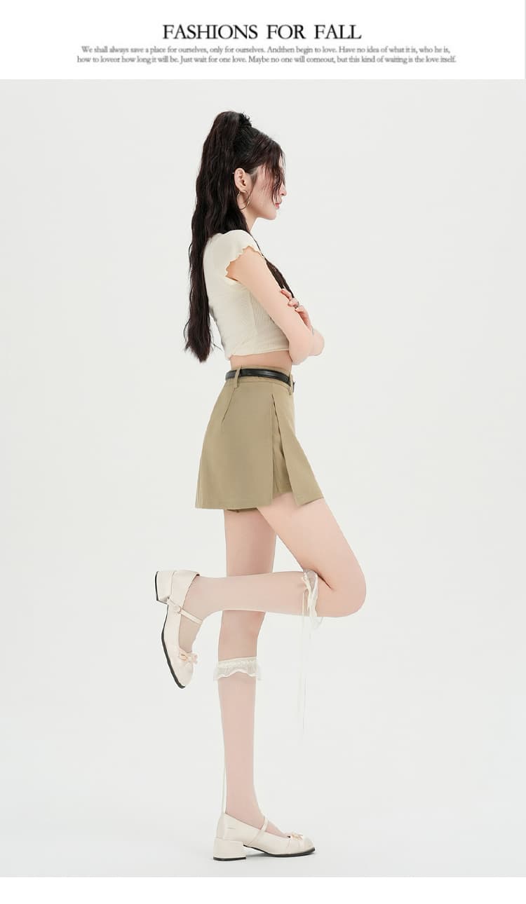 실사 측면 트임 카키 A라인 스커트 반신 스커트 2026 여름 새로운 미니 스커트 하이웨이스트 타이트 스커트 바지 치마 상세 이미지 37