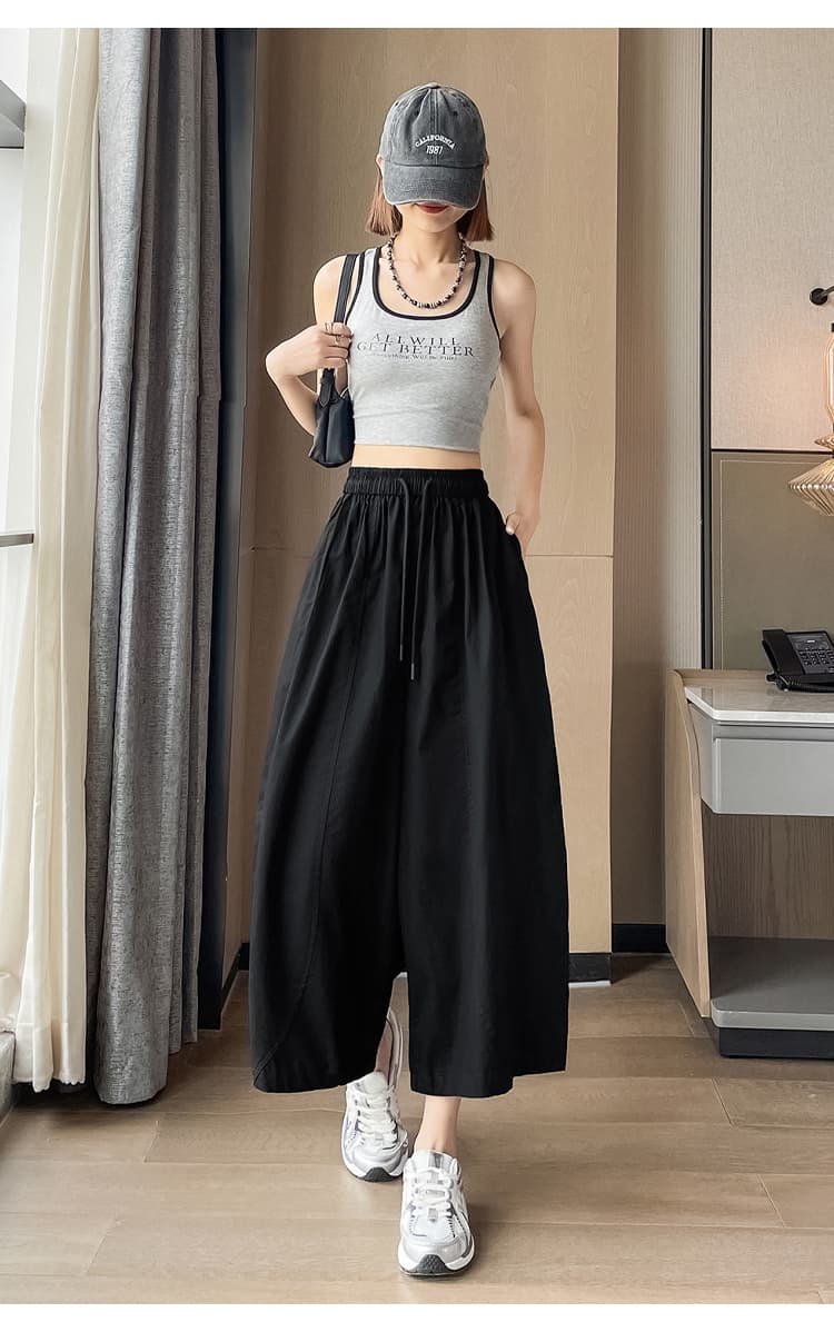 실사 화이트 허리밴드 레이스업 캐주얼 바지 여성 2026 봄 여름 새로운 하이웨이스트 루즈핏 다용도 와이드 레그 팬츠 상세 이미지 47