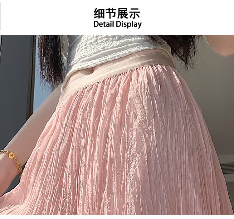 실사 주름 망사 반신 스커트 여성 여름 새로운 고급 센스 도루 센스 요정 거즈 스커트 큰 진자 한 마디 롱 스커트 상세 이미지 65