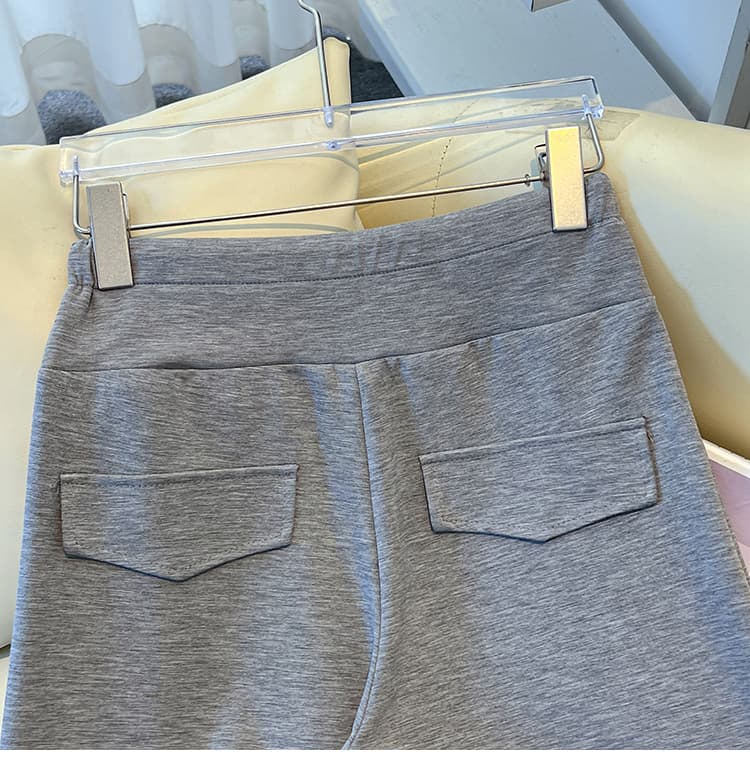 실사 새로운 펌프 로프 도루 센스 와이드 레깅스 바지 여름 작은 키 긴 바지 캐주얼 바지 운동 웨이 바지 상세 이미지 19