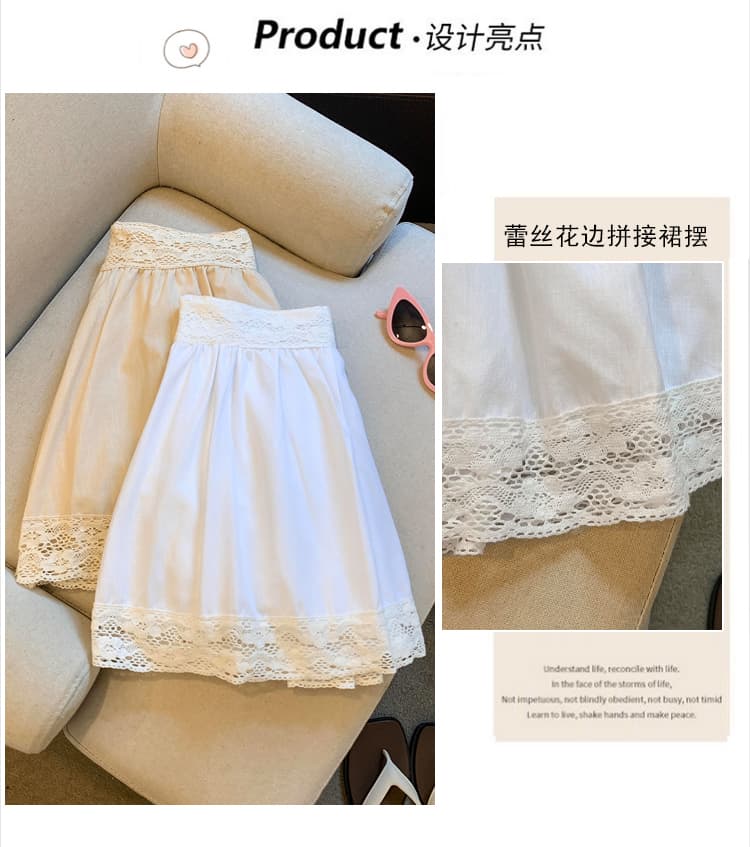 실사 프랑스식 레이스 레이스 한 마디 반신 스커트 여성 2026 여름 새로운 작은 키 캐주얼 다용도 미니 스커트 상세 이미지 3