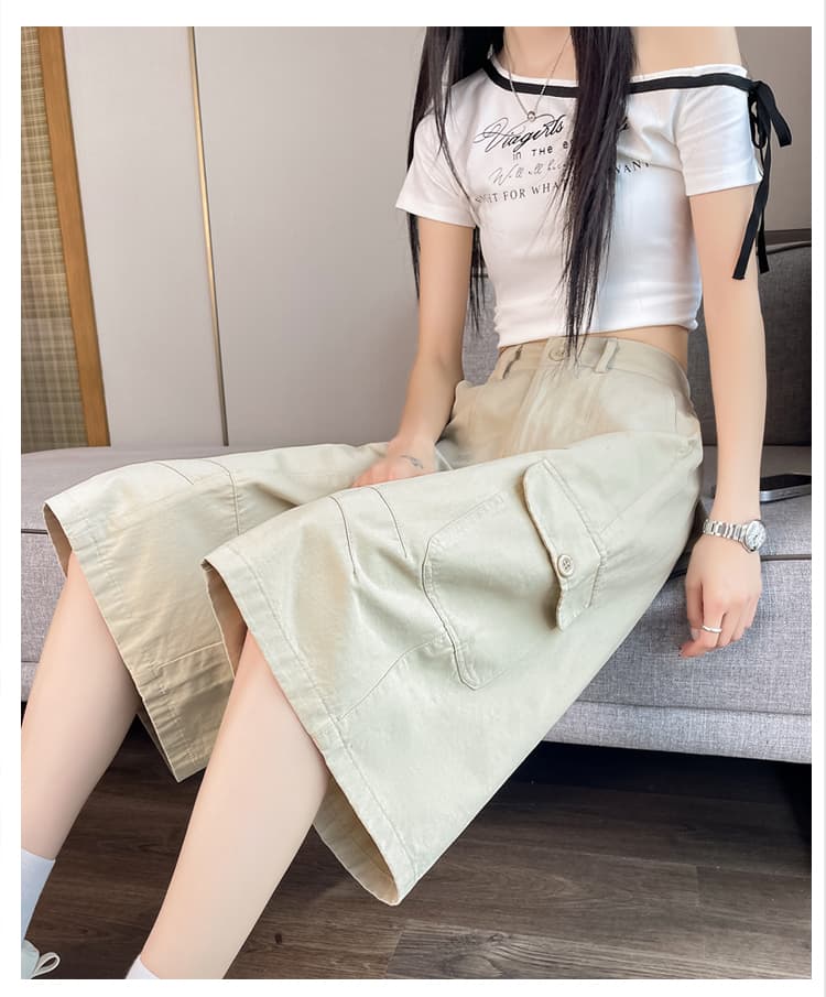 실사 카키 색 워크웨어 캐주얼 바지 여성 2026 여름 새로운 루즈핏 스트레이트 주머니 넓은 다리 7부 바지 상세 이미지 24