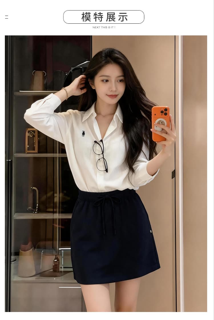 실사 주간 실크 아마 한 마디 스트레이트 반신 스커트 여성 여름 새로운 한국 스타일 캐주얼 다용도 슬림해 보이는 쇼트 스타일 치마 상세 이미지 12