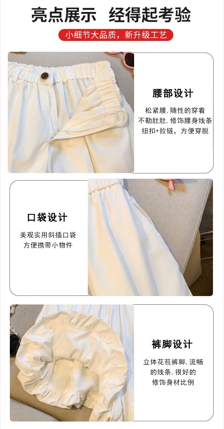 실사 새로운 주름 꽃밭 반바지 여성 여름 핫걸 퍼프 치마바지 하이웨이스트 슬림해 보이는 한 마디 다용도 캐주얼 바지 상세 이미지 8