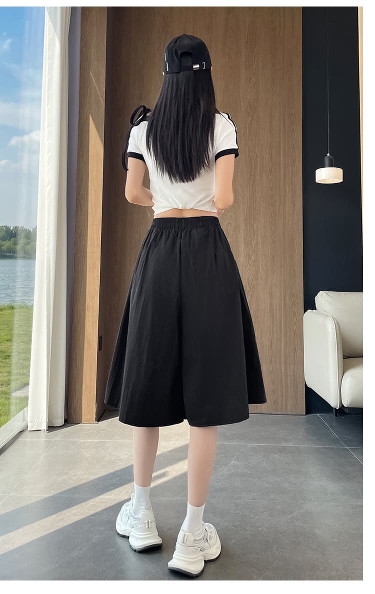 실사 워크웨어 주머니 나비 매듭 동점 로프 캐주얼 치마바지 여성 2026 새로운 디자인 센스 한 마디 다용도 치마바지 상세 이미지 75