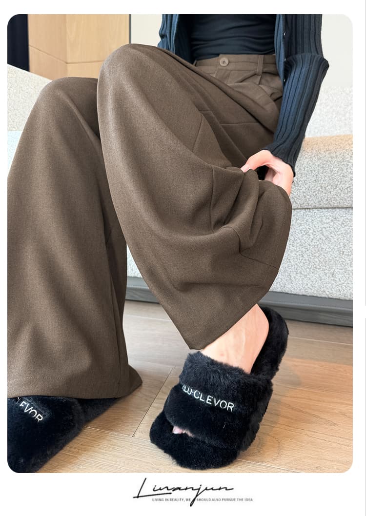 실사 고급 센스 정장 와이드 레깅스 바지 2026 가을 새로운 디자인 센스 하이웨이스트 도루 센스 루즈핏 캐주얼 긴 바지 상세 이미지 58