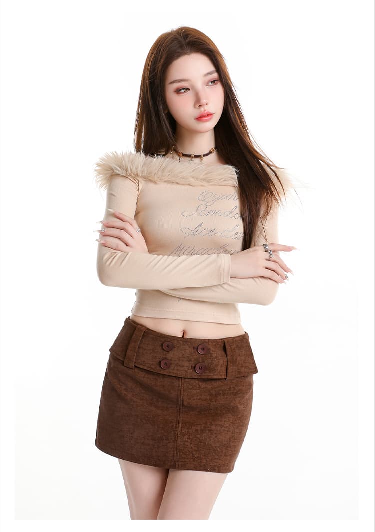진짜 아메리칸 레트로 와이드 허리 이중 버튼 반신 미니 스커트 여성 가을 겨울 새로운 하이웨이스트 슬림해 보이는 핫걸 타이트 스커트 A라인 스커트 상세 이미지 40
