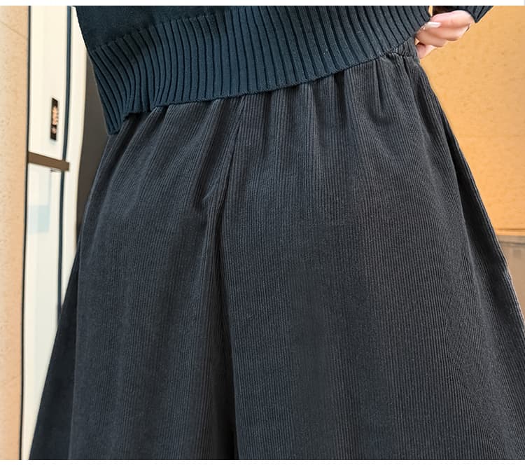 실사 2026 가을 루즈핏 슬림해 보이는 코듀로이 캐주얼 와이드 레그 팬츠 다용도 작은 키 8 점 풍선 모통이 칼 바지 상세 이미지 58