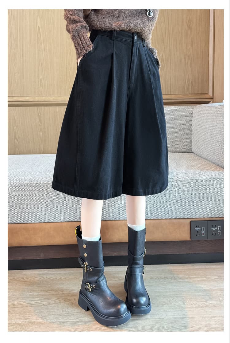 실사 새로운 일본식 와이드 레깅스 바지 2026 가을 하이웨이스트 디자인 센스 작은 대중 모통이 칼 다용도 7부 바지 상세 이미지 22