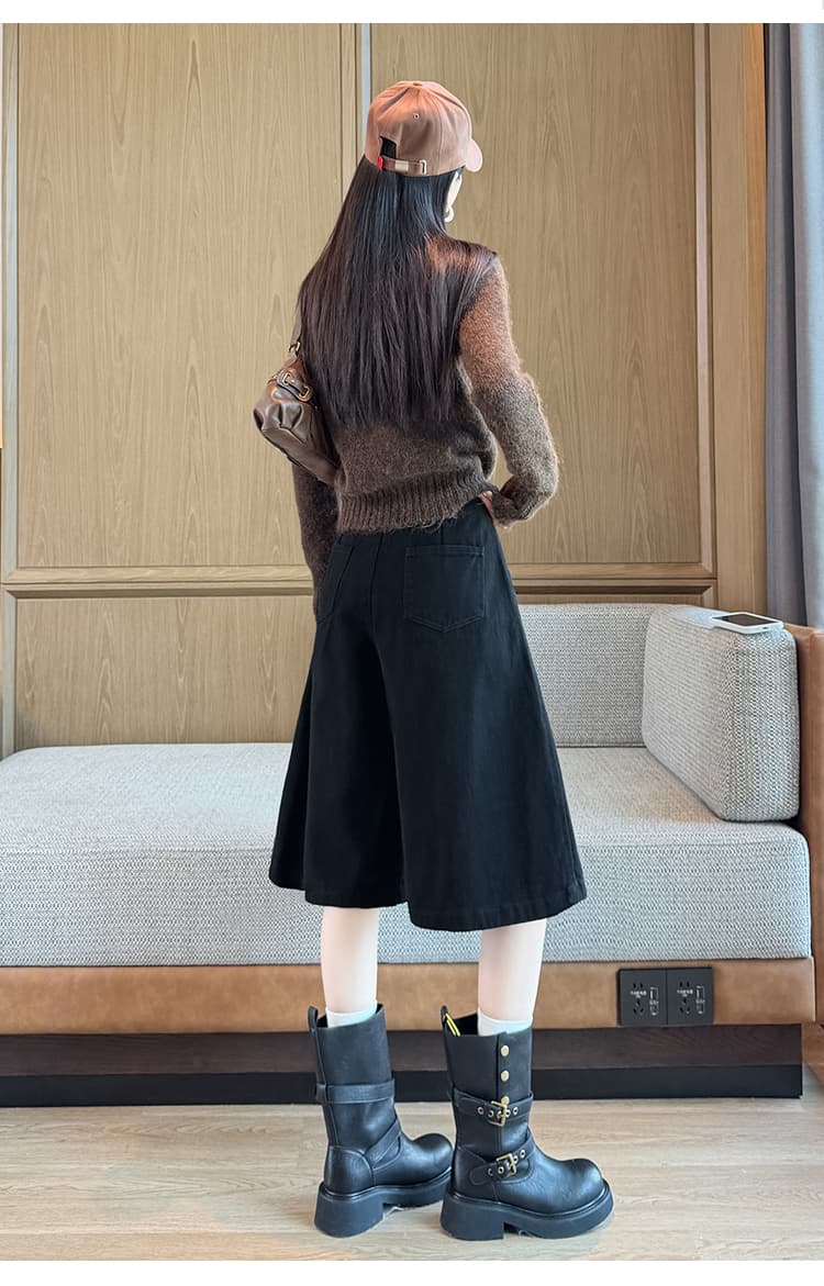 실사 새로운 일본식 와이드 레깅스 바지 2026 가을 하이웨이스트 디자인 센스 작은 대중 모통이 칼 다용도 7부 바지 상세 이미지 33