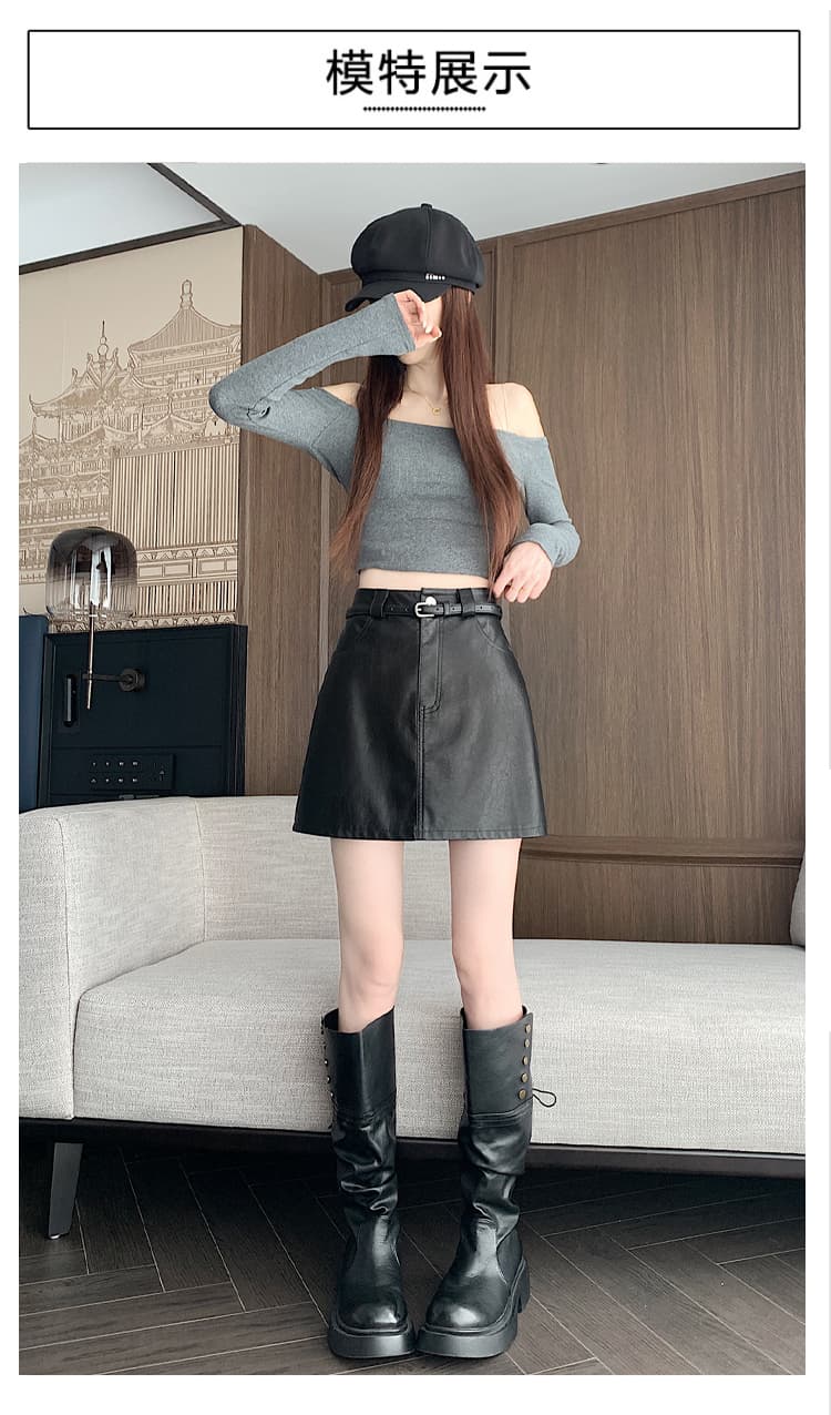 실사 chic 다용도 마 오래된 부드러운 PU 가죽 정장 미니 스커트 여성 가을 겨울 대양 품격 타이트 스커트 한 마디 다용도 반신 스커트 상세 이미지 16