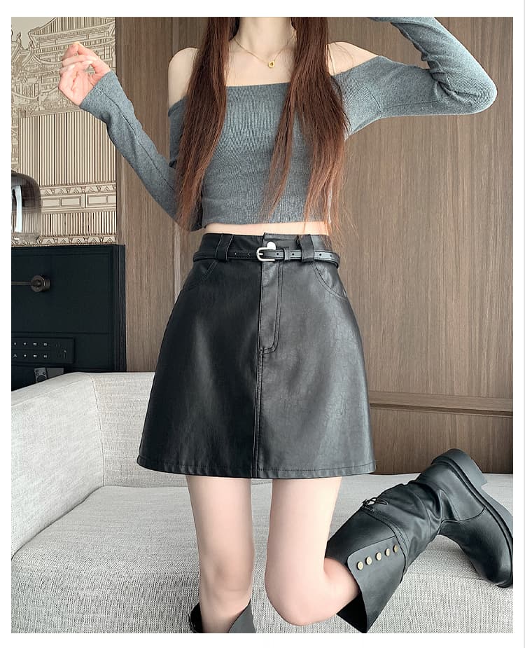 실사 chic 다용도 마 오래된 부드러운 PU 가죽 정장 미니 스커트 여성 가을 겨울 대양 품격 타이트 스커트 한 마디 다용도 반신 스커트 상세 이미지 19