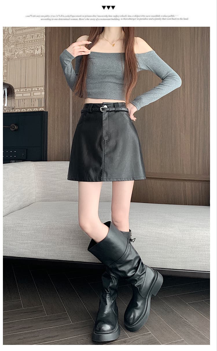 실사 chic 다용도 마 오래된 부드러운 PU 가죽 정장 미니 스커트 여성 가을 겨울 대양 품격 타이트 스커트 한 마디 다용도 반신 스커트 상세 이미지 25