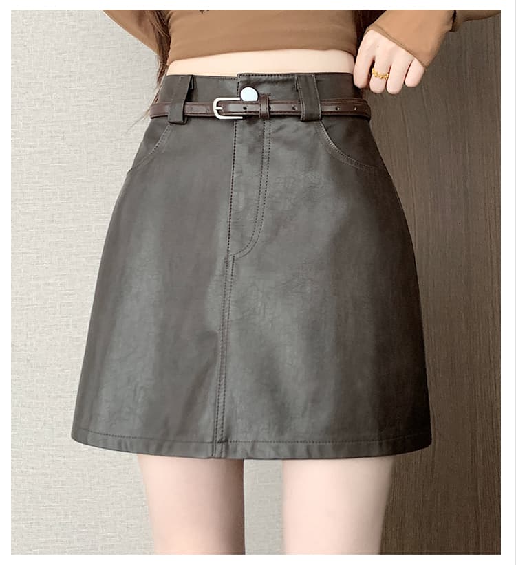 실사 chic 다용도 마 오래된 부드러운 PU 가죽 정장 미니 스커트 여성 가을 겨울 대양 품격 타이트 스커트 한 마디 다용도 반신 스커트 상세 이미지 33