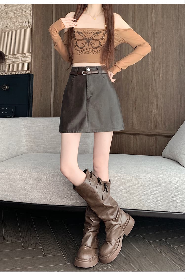 실사 chic 다용도 마 오래된 부드러운 PU 가죽 정장 미니 스커트 여성 가을 겨울 대양 품격 타이트 스커트 한 마디 다용도 반신 스커트 상세 이미지 34